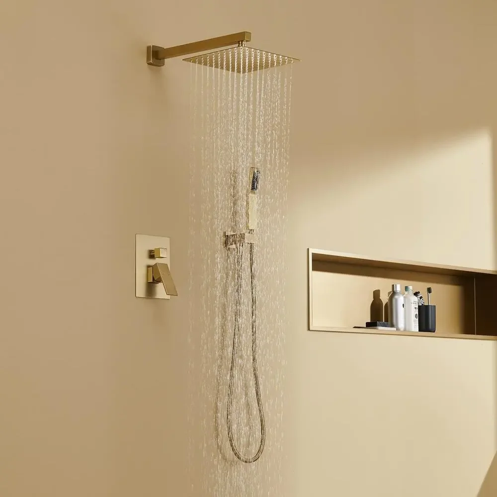 Brushed Gold Shower Faucet Set 12